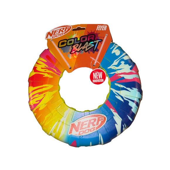 Nerf Dog Flyer Color Blast Frisbee Fetch Toy Durable Outdoor Play NWT NEW - Picture 1 of 4